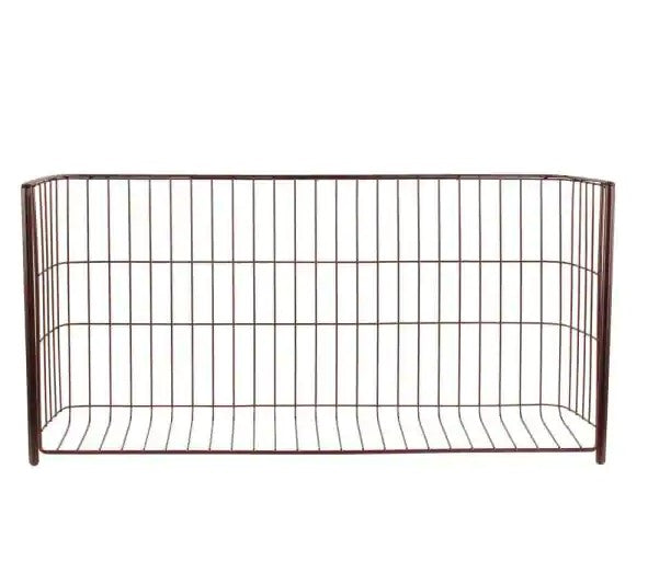 5.75 in. x 21 in. x 10.25 in. Steel Large Over the Shelf Basket in Bronze