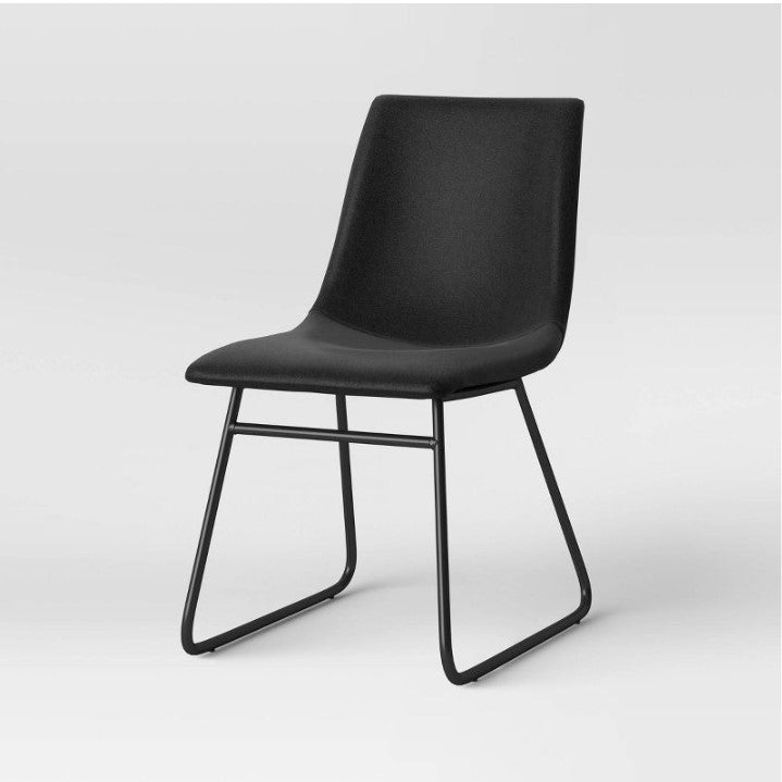 Bowden Faux Leather and Metal Dining Chair, (Set of 2)