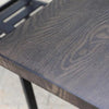 Black Rectangle Metal Patio Outdoor Dining Table with Wood-Look Tabletop