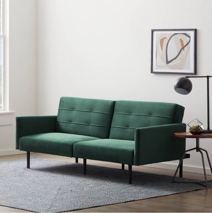 Comfort Collection Futon Sofa Bed with Buttonless Tufting