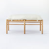 Emery Wood and Upholstered Bench with Straps Natural
