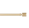36 in. - 72 in. Adjustable Length 1 in. Dia Single Curtain Rod Kit in Gold with Rino Finial