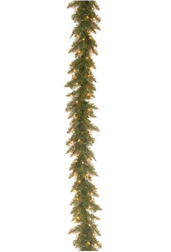 9 ft. Pre-Lit Dunhill Fir Garland with Clear Lights