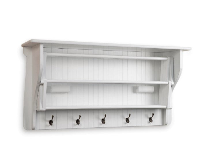 36 in. White Wall Retractable Accordion Drying Rack K7977