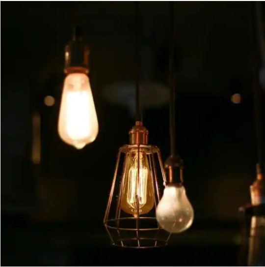 60-Watt ST19 Dimmable Cage Filament Amber Glass E26 Incandescent Vintage Edison Light Bulb, Warm White (6-Pack)