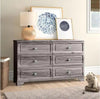 South Lake 6-Drawer in Weathered Oak Double Dresser 15.5 in.