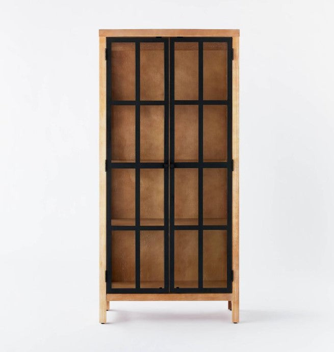 Bountiful Wood and Glass Tall Cabinet