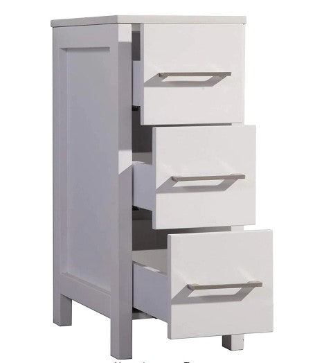 12 in. W x 18 in. D x 33.5 in. H Bath Vanity Side Cabinet Only in White CL420