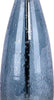 22 in. Sapphire Blue Glass Accent Lamps with Brushed Nickel Accents and Off-White Linen Shades (2-Pack)