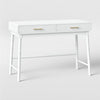 Oslari Wood Writing Desk with Drawers White