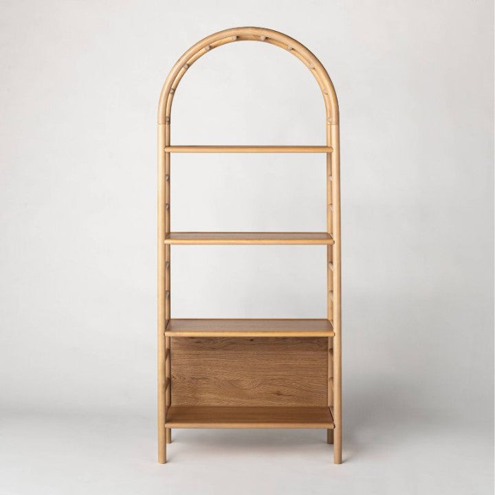 72" Holladay Curved Wooden Bookcase
