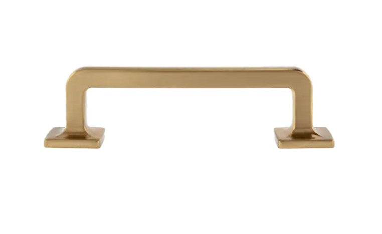 Boise 3-1/2-in Center to Center Satin Brass Square Bar Drawer Pulls, (Set of 10)