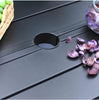 Black Rectangle Metal Patio Outdoor Dining Table with 1.57 in. Umbrella Hole