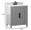 30 in. W x 20 in. D  Bath Vanity in Huron Gray with Marble Vanity Top in White with White Basin OP022