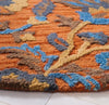 Blossom Maua 6 x 6 Wool Rust/Blue Round Indoor Floral/Botanical Bohemian/Eclectic Area Rug