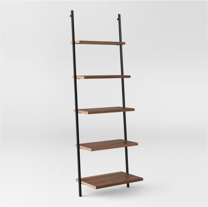 72" Loring 5 Shelf Leaning Bookshelf