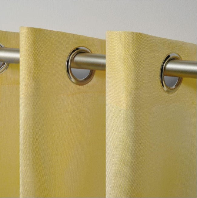Biscayne Butter 54 in. W x 108 in L Grommet Top, Indoor/Outdoor Curtain Panel (Set of 2) LC629