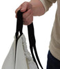 White Hanging Laundry Bag with Black Trim