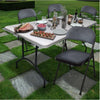 4pk Fabric Padded Folding Chairs Gray