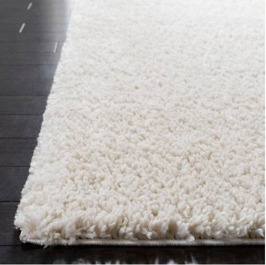 August Shag Ivory 3 ft. x 3 ft. Square Solid Area Rug