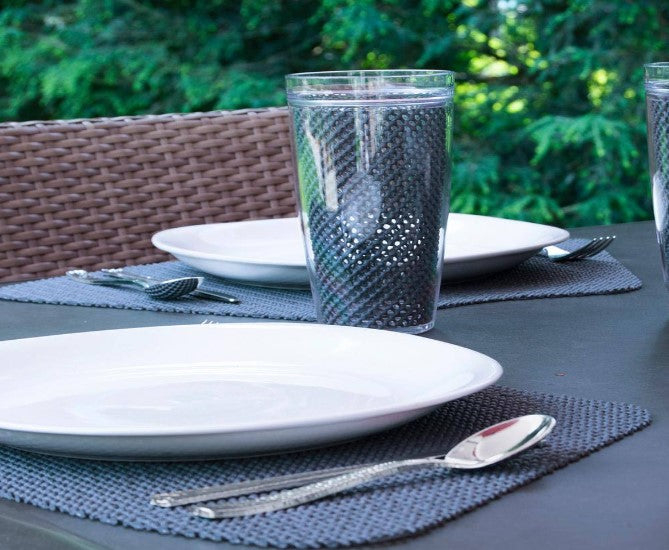 Fishnet 19 in. x 13 in. Blackened Pearl PVC Covered Jute Wedge Placema ...