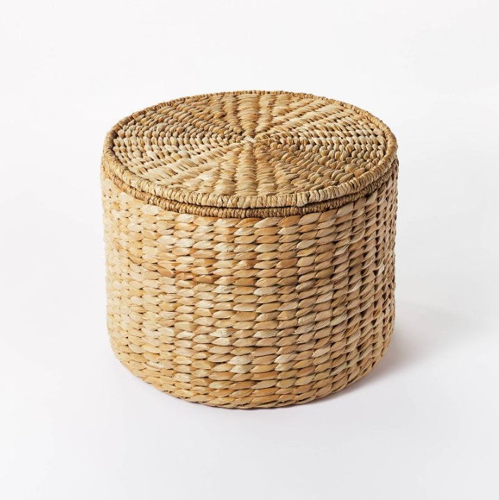 Woven Storage Ottoman Natural