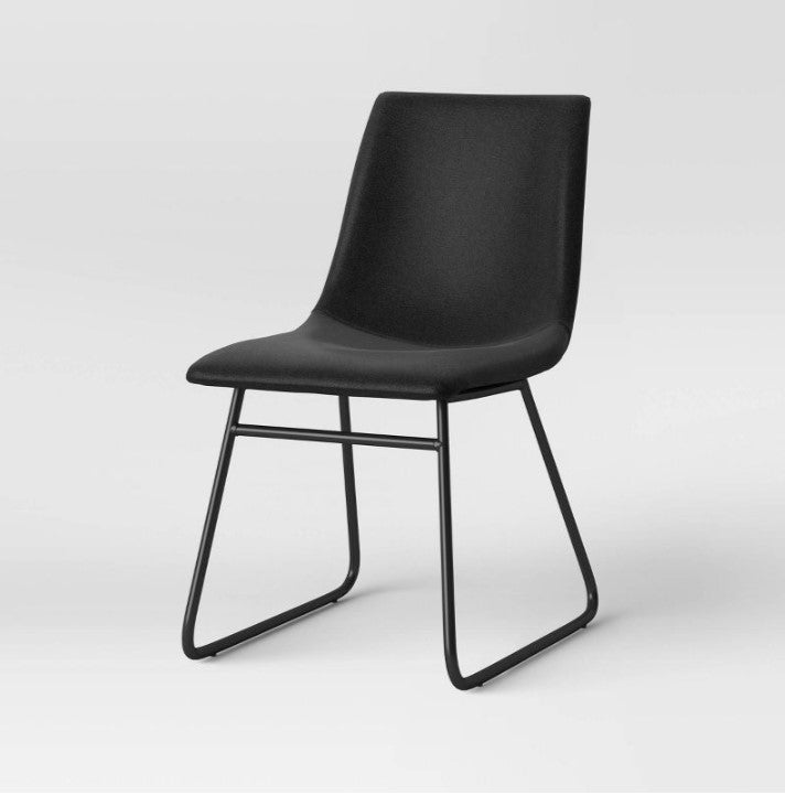 Bowden Faux Leather and Metal Dining Chair, (Set of 2)