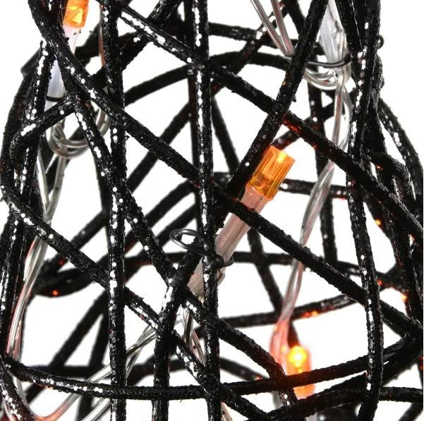 23 in. Pre-Lit Black Witch's Hat Garden Stakes with Battery Operation