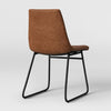 Bowden Faux Leather and Metal Dining Chairs, (Set of 2)