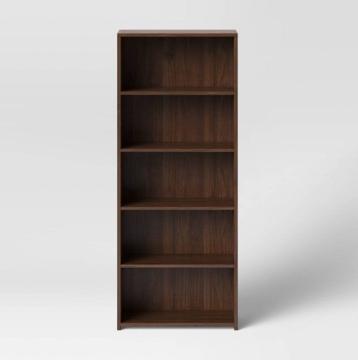 72.87" Brannandale 5 Shelf Bookcase Walnut