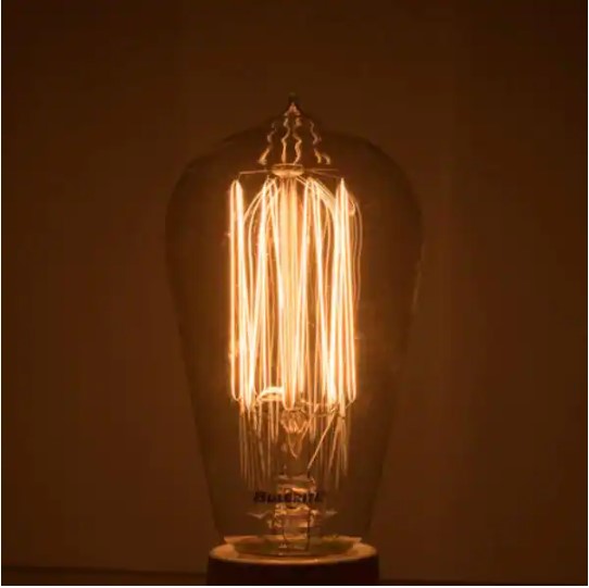 60-Watt ST18 Incandescent Light Bulb Medium Base (E26) Antique Nostalgic Thread 2200K