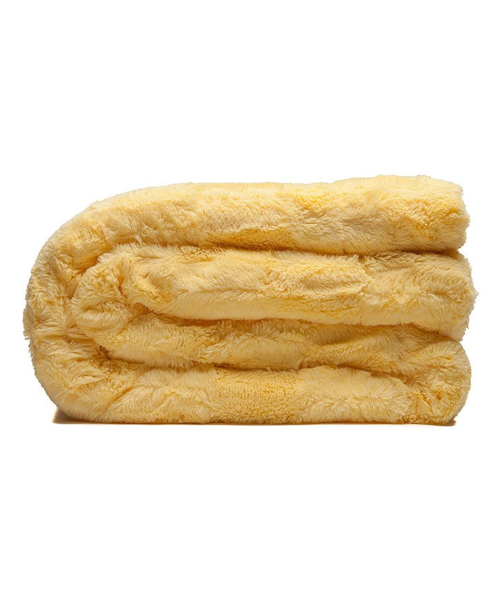 60" x 70"  Yellow Deco Faux Fur Throw