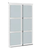 3-Lite Indoor Studio MDF Wood with Vinyl Frame and Frosted Glass Sliding Closet Door EJ819