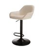 42 in. Mid-Century Modern Coconut Milk Leatherette Gaslift Adjustable Swivel Bar Stool, set of 2