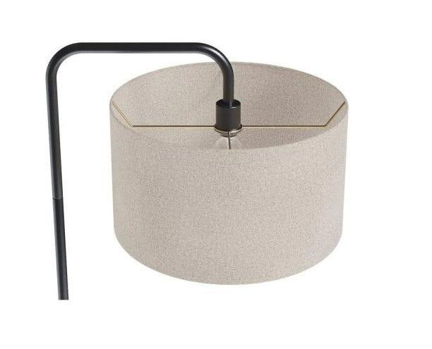 64 in. Oil Rubbed Bronze Floor Lamp with Arc Design and Luxurious Natural Linen Drum Shade