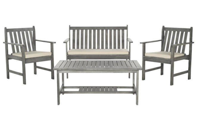 4 Piece Patio Conversation Set with Cushions