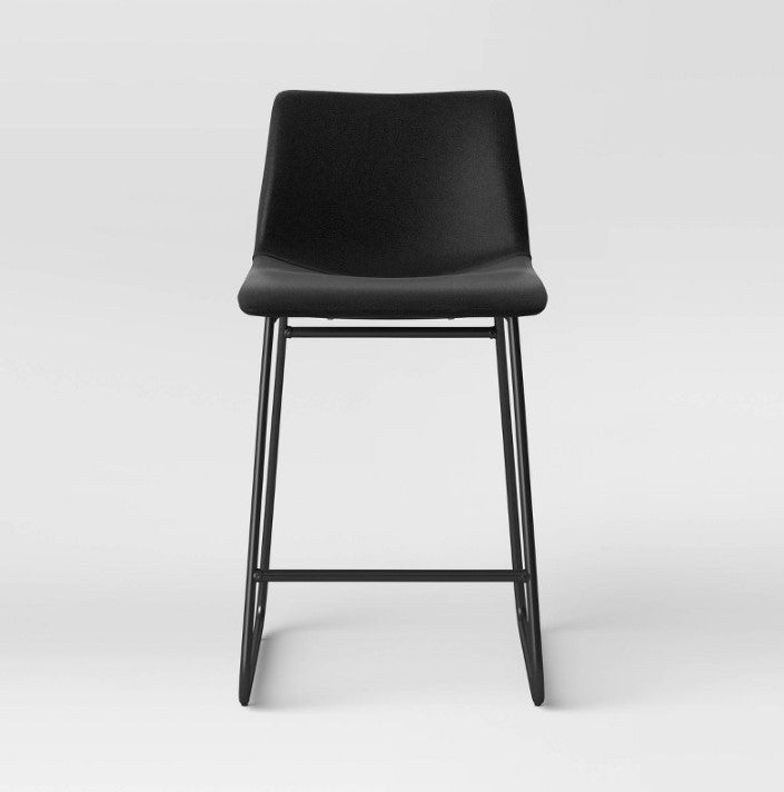 Bowden Upholstered Molded Faux Leather Counter Height Barstool, (Set of 2)