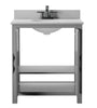 30 in. W x 20 in. D  Bath Vanity in Huron Gray with Marble Vanity Top in White with White Basin OP022