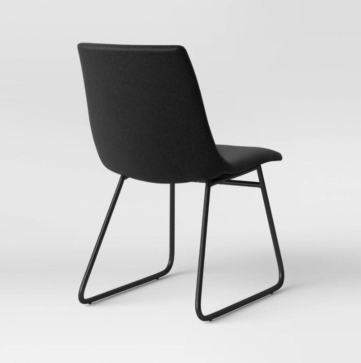 Bowden Faux Leather and Metal Dining Chair, (Set of 2)