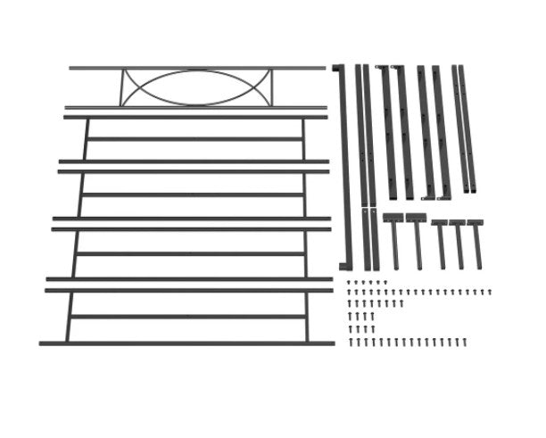 Black Full Platform Bed Frame with Headboard and 12.6 in. Storage Height