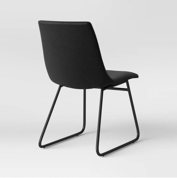 Bowden Faux Leather and Metal Dining Chair, (Set of 2)
