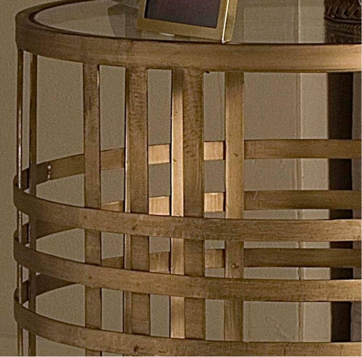 Woven Brass Side Table Brass