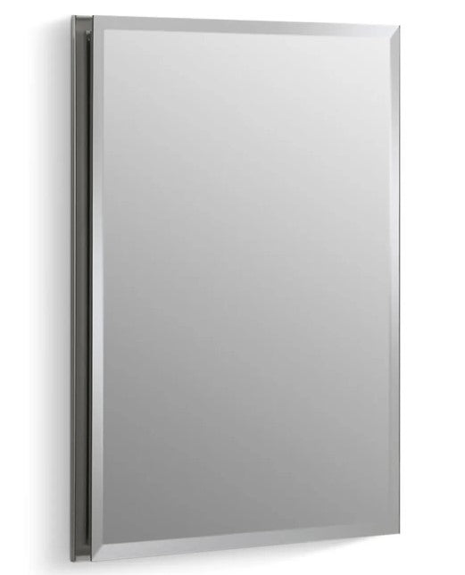 16" x 20" Single Door Reversible Hinge Frameless Mirrored Medicine Cabinet