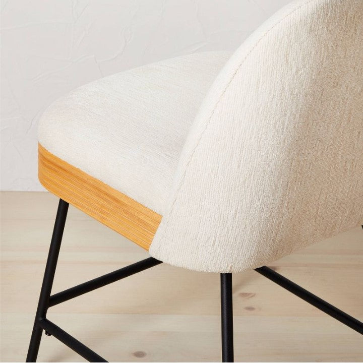2pk Sepulveda Mixed Material Dining Chairs Ivory/Natural