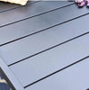 Black Rectangle Metal Patio Outdoor Dining Table with 1.57 in. Umbrella Hole
