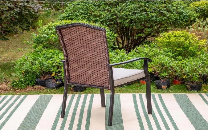 SET OF 2 Rattan Metal Patio Outdoor Dining Chair