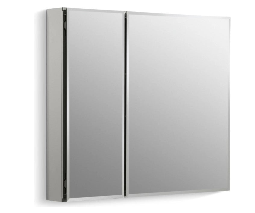 30" x 26" Double Door Reversible Hinge Frameless Mirrored Medicine Cabinet
