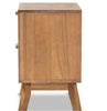 Baden Wood with Rattan 2 Drawer Nightstand Walnut Brown