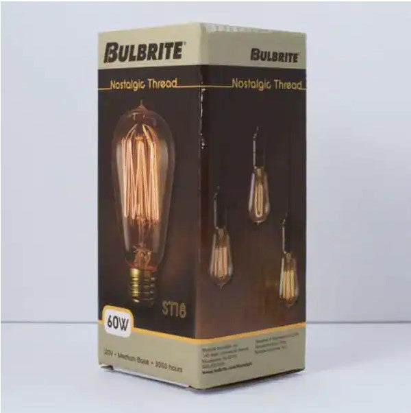 60-Watt ST18 Incandescent Light Bulb Medium Base (E26) Antique Nostalgic Thread 2200K (4-Pack)