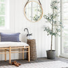 Emery Wood and Upholstered Bench with Straps Natural